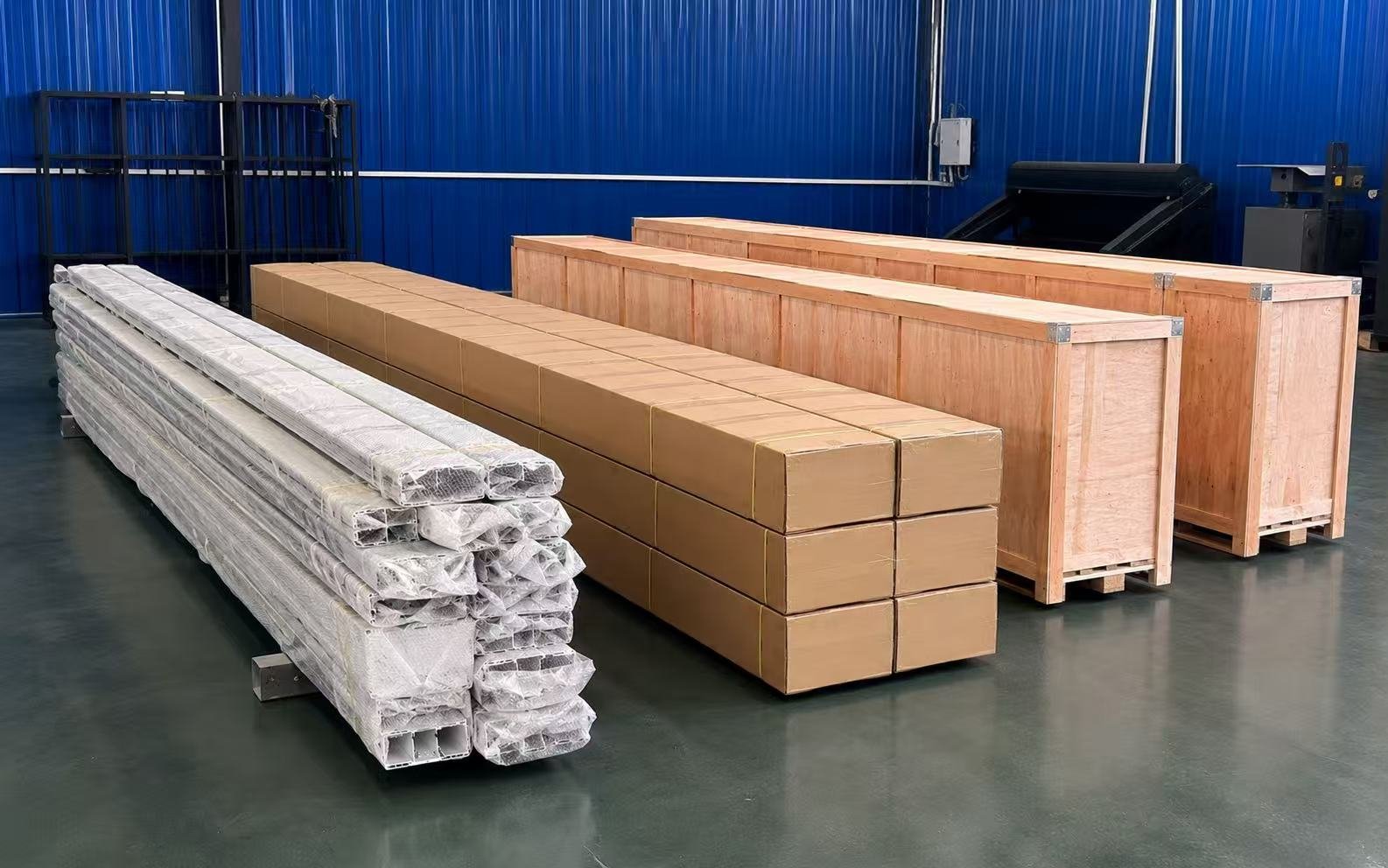 3.13-meter long cargo logistics and warehouse handling for aluminum pergola shipment